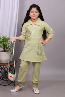 Yexnex Girls Party(Festive) Dress Pant(GREEN , WHITE)