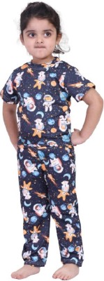 TINY TOON Girls Mickey Casual T-shirt T-shirt(NAVY BLUE)