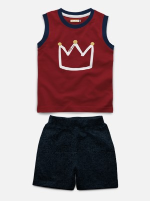 Hellcat Baby Boys & Baby Girls Casual T-shirt Shorts(Maroon)