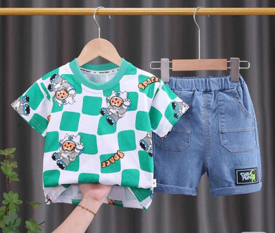 INDHRANI Baby Boys Casual T-shirt Shorts(Green)