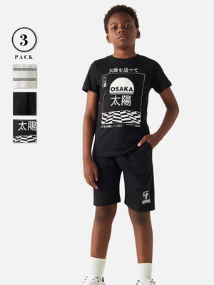 JUNIORS by Babyshop Boys Casual T-shirt Shorts(Multicolor)