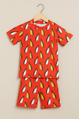Vcloths Boys Casual T-shirt Shorts(RED)