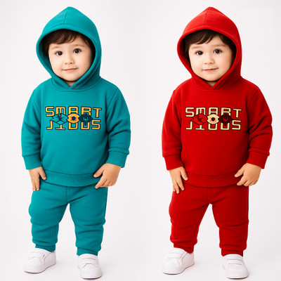 FASHIONCARNIVEL Baby Boys & Baby Girls Casual Sweatshirt Sweatpant(Green, Red)