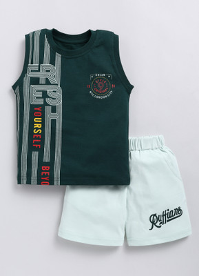 CUTOPIES Boys Casual T-shirt Shorts(GREEN)