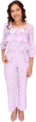 Cutecumber Baby Girls Party(Festive) Top Pant(Purple)