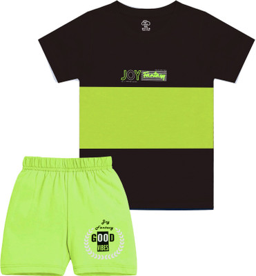 MIST N FOGG Boys & Girls Casual T-shirt Shorts(Black)