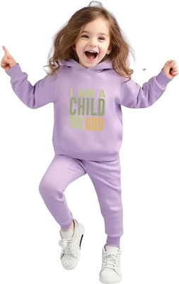 HouseOfCommon Girls Casual Sweatshirt Track Pants(LAVENDER)