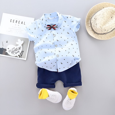 Kidsbrity Baby Boys & Baby Girls Party(Festive) Shirt Shorts(STAR SKY BLUE)