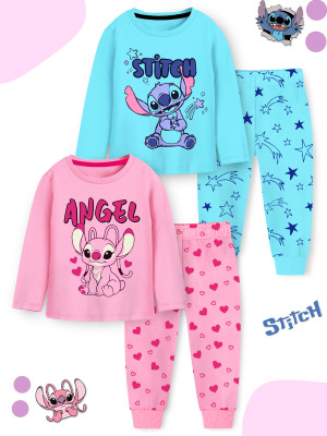 DISNEY BY MISS & CHIEF Girls Casual T-shirt Pyjama(Pink, Blue)