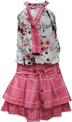 TryZone Girls Party(Festive) Top Skirt(Pink)