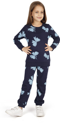 TRESNOVA Girls Casual Top Pyjama(NAVY BLUE)