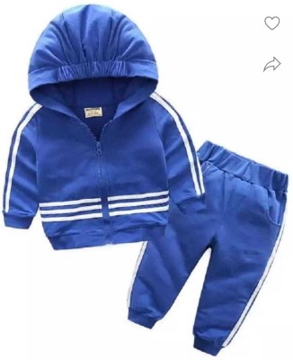 Mayneisha Baby Boys & Baby Girls Casual Sweatshirt Track Suit(Blue)