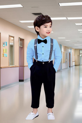 KRIYU CREATION Boys & Girls Party(Festive) Shirt Pant(Blue)