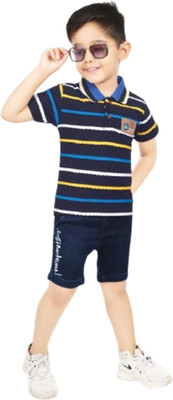 Choo Choo Boys Casual T-shirt Shorts(Blue)