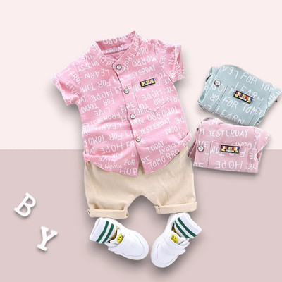 StyleDust Baby Boys & Baby Girls Casual Shirt Shorts(ALPHA_PINK)