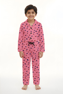 UNFLD Boys & Girls Casual T-shirt Pyjama(BABY)