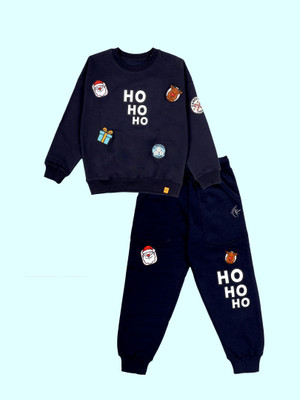 KiddoPanti Boys Casual Sweatshirt Track Pants(Navy Blue)
