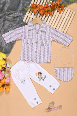 S R RESHMA DRESSES Baby Girls Casual Shirt Pant(Move)