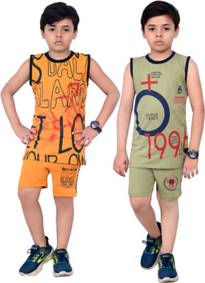 INDIA FASHION FAB Boys Casual Vest Shorts(SET-S3)