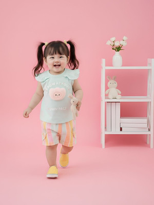 BABY'S DAY Baby Girls Casual Top Pant(Green 7)