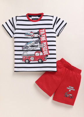 Lazy Shark Boys Casual T-shirt Shorts(White)