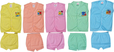 HouseOfCommon Baby Boys & Baby Girls Casual Top Shorts(combo 3)