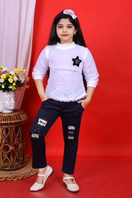 AFIYA FASHION POINT Girls Casual Sweater Pant(WHITE)