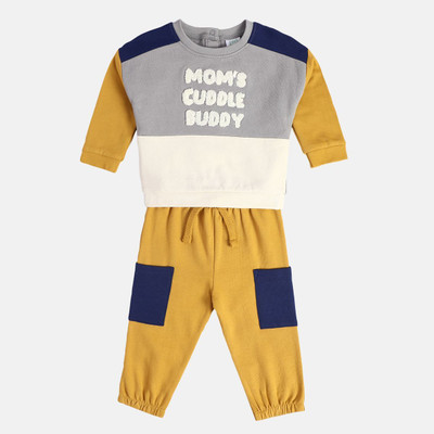 MINI KLUB Baby Boys Casual T-shirt Pant(Yellow)