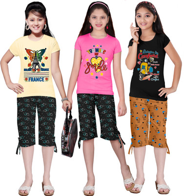 KS KOARRA Girls Casual T-shirt Track Pants(113 MULTICOLOURRS)