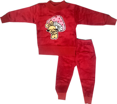 Fly Step Baby Boys & Baby Girls Casual Sweatshirt Sweatpant(Red)