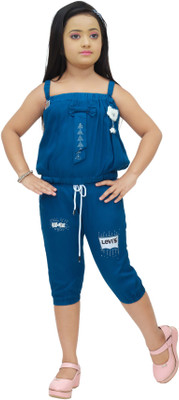 N FASHION AFIYA Baby Girls Party(Festive) Top Pant(Navy Blue)