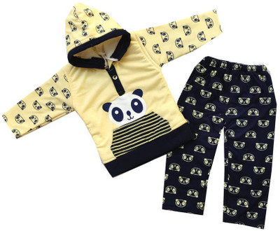 Siddhi Enterprises Baby Boys & Baby Girls Casual T-shirt Pyjama(CREAM)