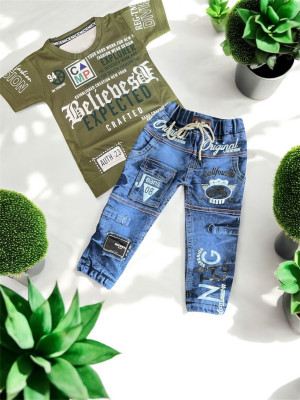 EASTWARDS Boys Casual T-shirt Jeans(Green)