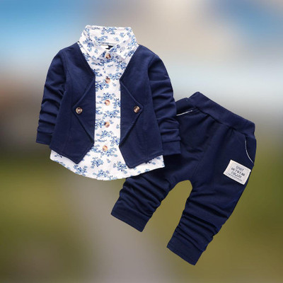 Fabizza Baby Boys Party(Festive) Jacket Pant(Blue)