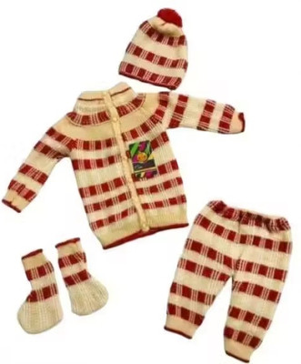 Ndress Store Baby Boys & Baby Girls Casual Sweatshirt Pyjama(Creamred orsan sweatshirt||Pajama||Socks||Topa)
