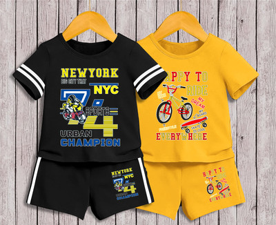 Urban Envy Baby Boys & Baby Girls Casual T-shirt Shorts(Multicolor_1)