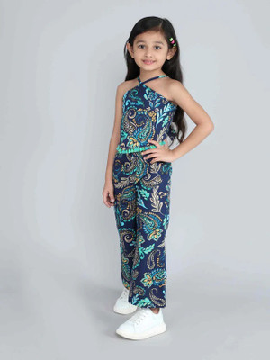 Jervin Girls Casual Top Pant(Blue)
