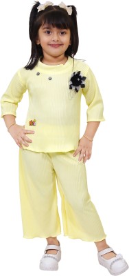 Sonia Mumbai Girls Party(Festive) Top Pant(Lemon Yellow)