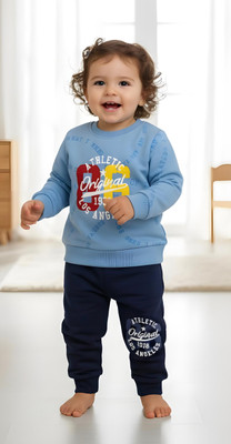 KidsCute Boys & Girls Casual Sweatshirt Track Pants(Skyblue)