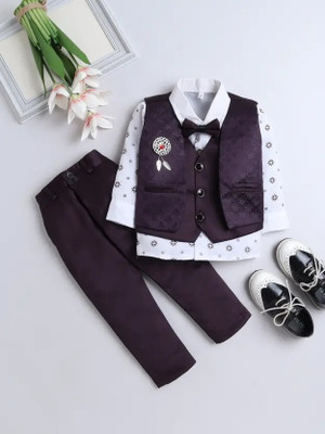 SANWALIYASETHJI Boys Festive & Party Shirt, Waistcoat and Pant Set(Multicolor Pack of 1)