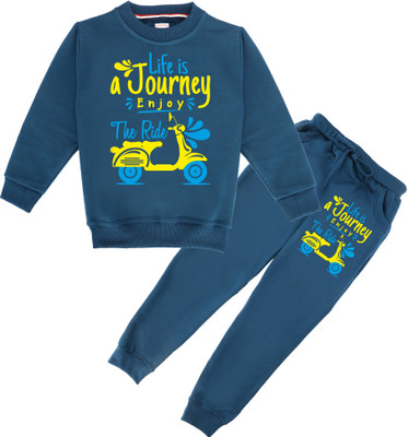 FABVIO PLUS Boys & Girls Casual Sweatshirt Sweatpant(Sea Green)