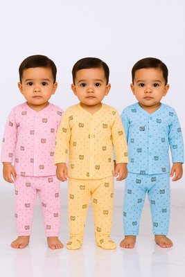Fly Step Baby Boys & Baby Girls Casual Top Pyjama(Multicolor)