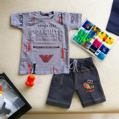 BERRYHOUSE Boys Casual T-shirt Shorts(GREY)