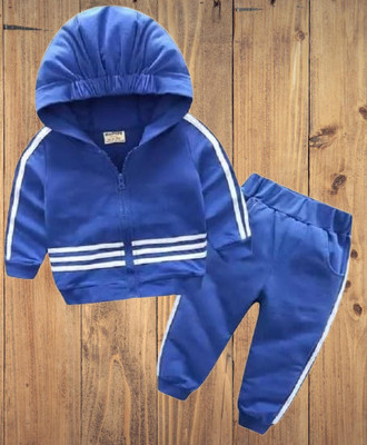 Ameeha Baby Boys & Baby Girls Casual Sweatshirt Track Pants(3 Strip Dark Blue)