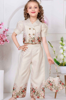 HouseOfCommon Baby Girls Casual Top Pyjama(cream)