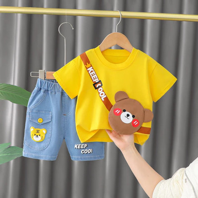 Pekham Fashion Baby Boys Casual T-shirt Shorts(YELLOW)