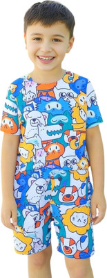 DEEPIMPEX Boys & Girls Jungle Book Party(Festive) T-shirt Shorts(Firozi)