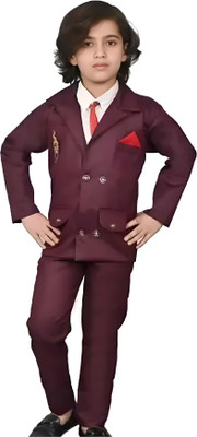 GUPTAECOMMERCE Boys Party(Festive) Waistcoat Bodysuit(MAROON)