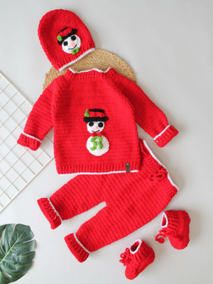 Woonie Baby Boys & Baby Girls Casual Sweater Pant(Red)