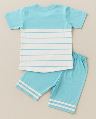 LACIA LOBO Baby Boys & Baby Girls Daisy Casual T-shirt Capri(Sky)